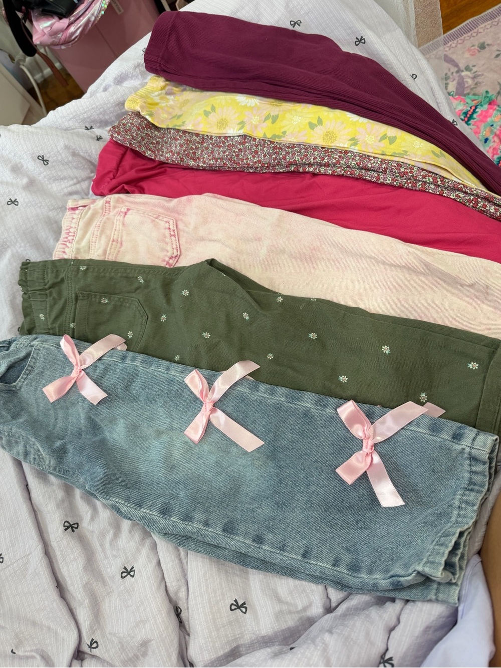Bundle 7 pairs  - Girls' Mixed Colors jeans and leggings Bottoms